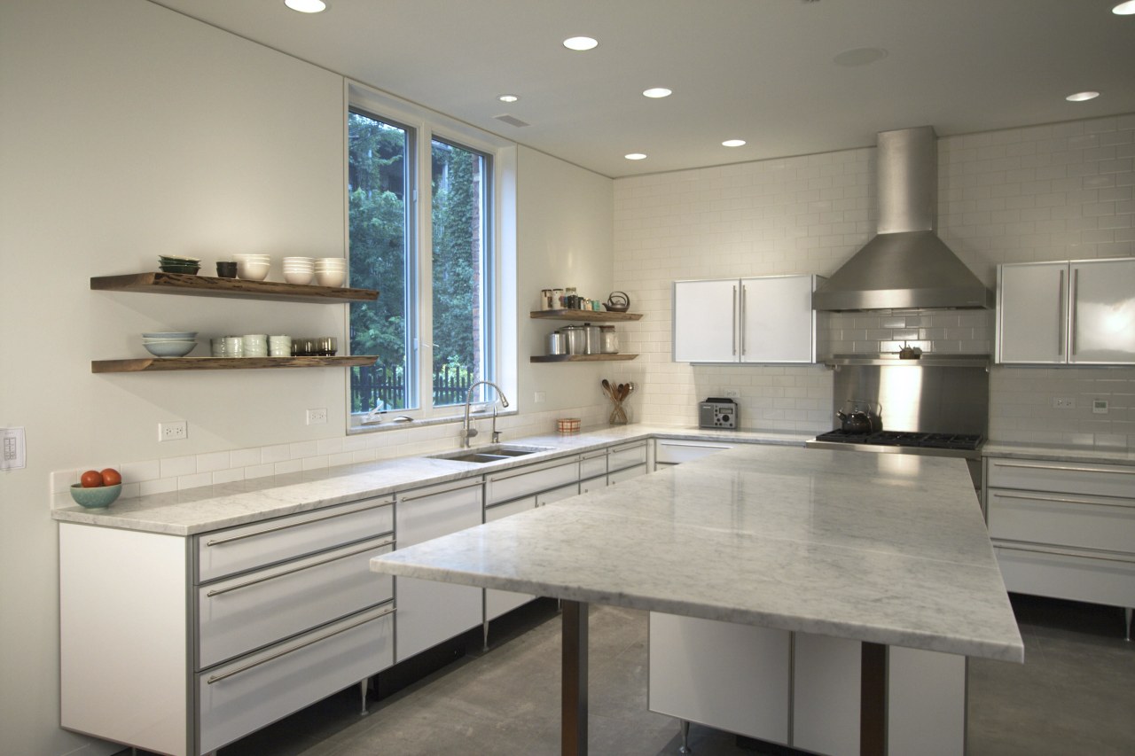 The owners of this home wanted a clean cabinetry, countertop, cuisine classique, interior design, kitchen, room, gray