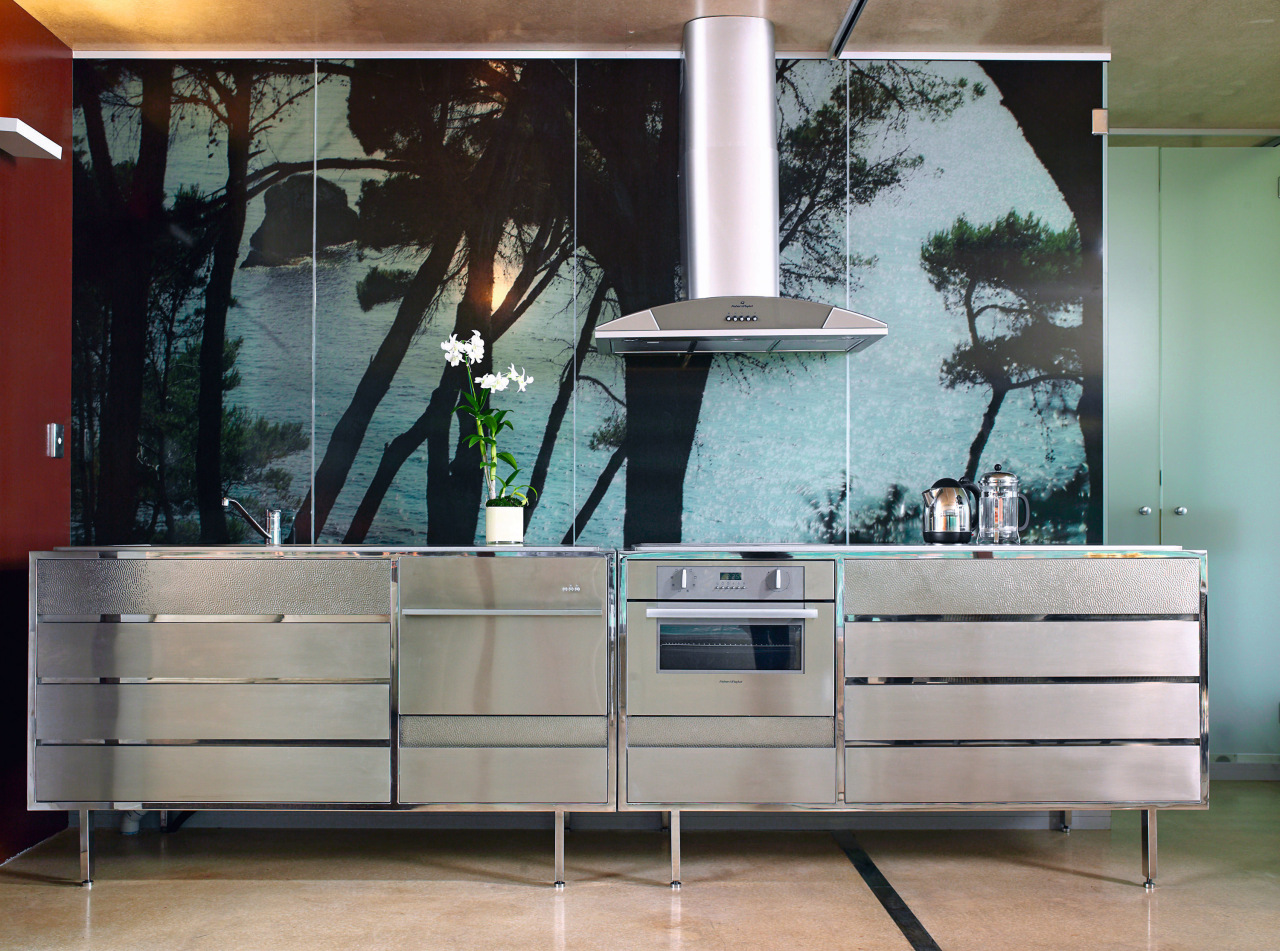 Appliances were chosen for their looks, performance and chest of drawers, furniture, glass, sideboard, table, gray, black