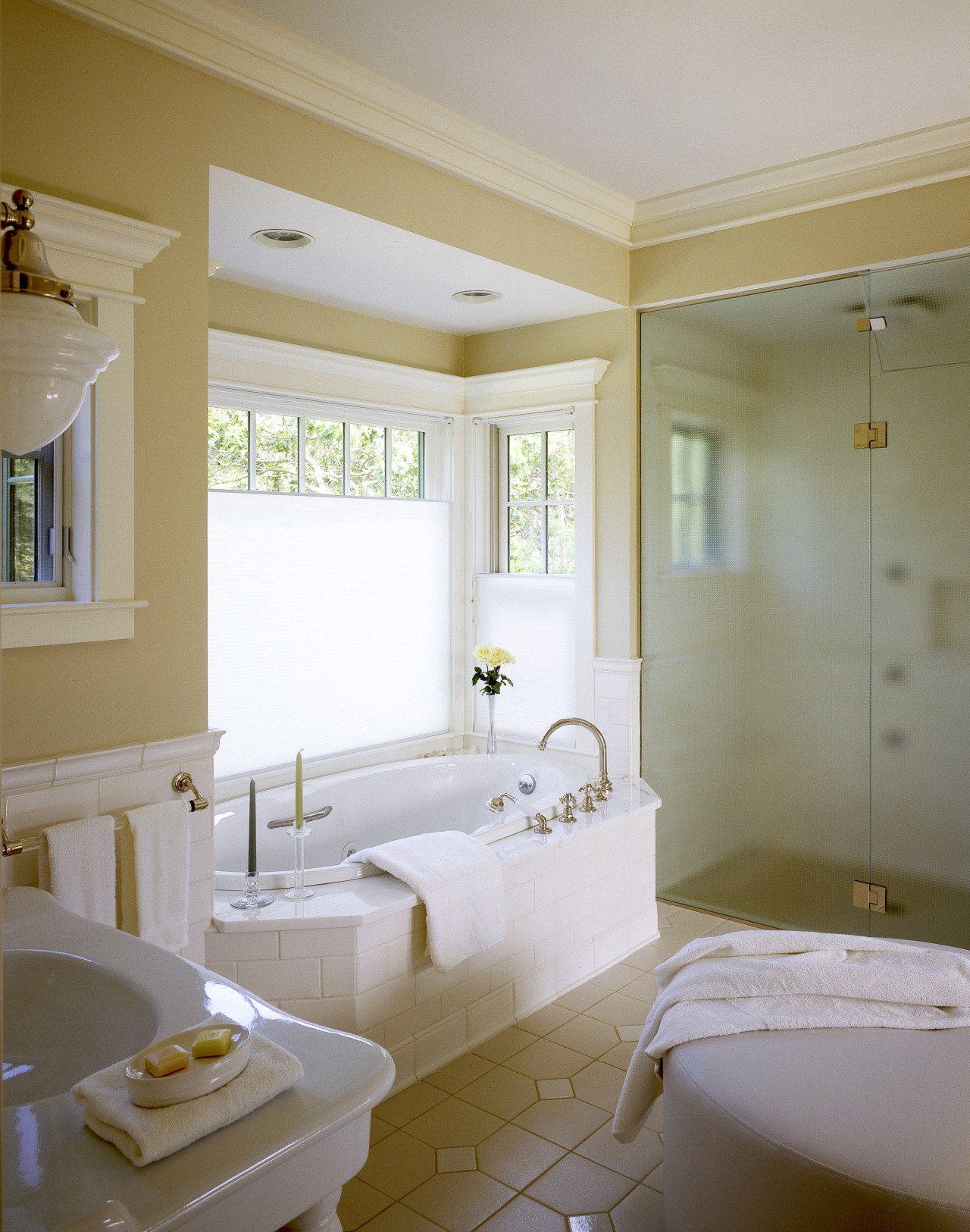 View of the Bathroom, wall tiles, floor tiles, architecture, bathroom, ceiling, daylighting, estate, floor, home, interior design, real estate, room, suite, wall, window, gray