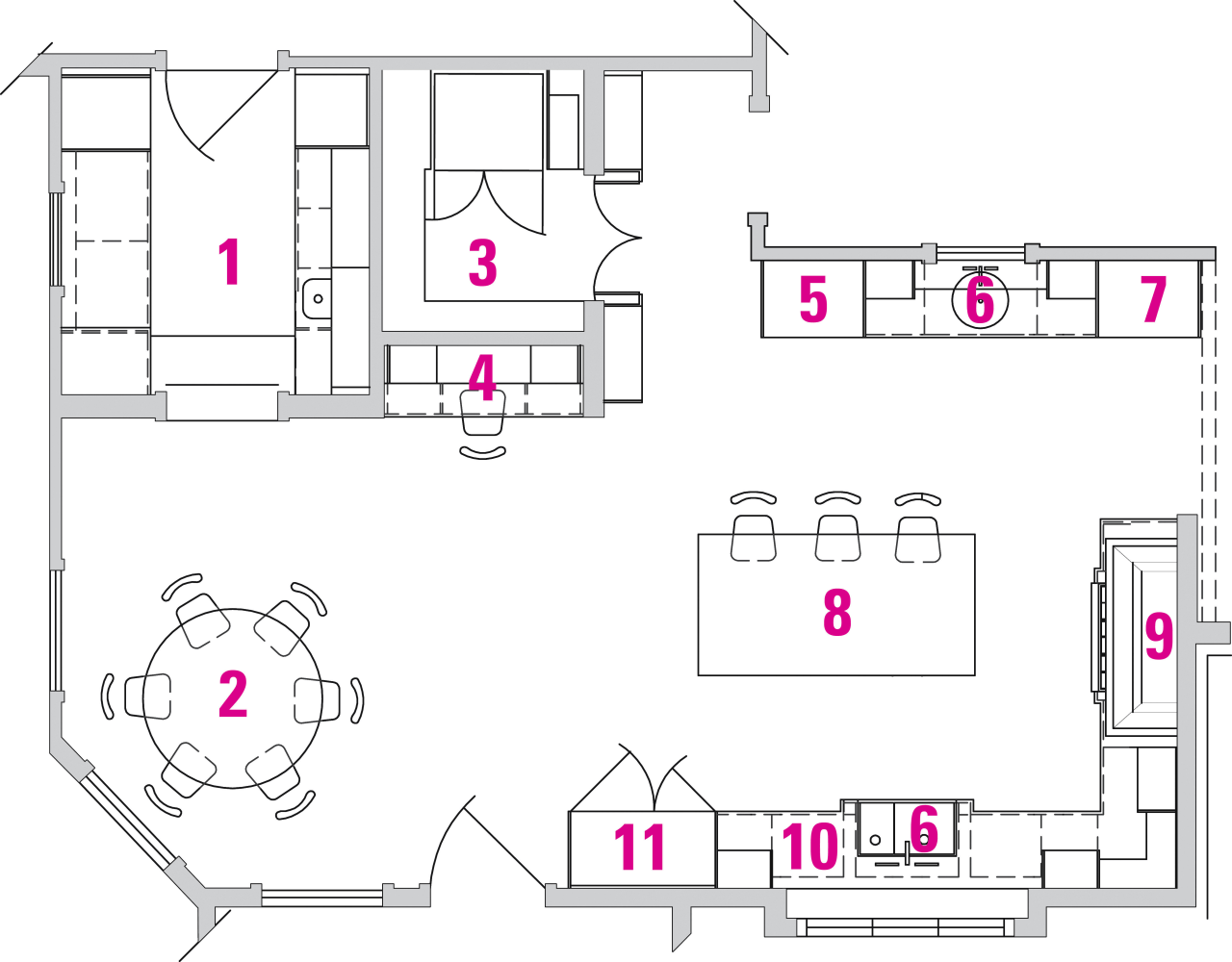 view of architectual plans kitchen and surrounding areas. area, design, diagram, drawing, floor plan, line, product, product design, technical drawing, white