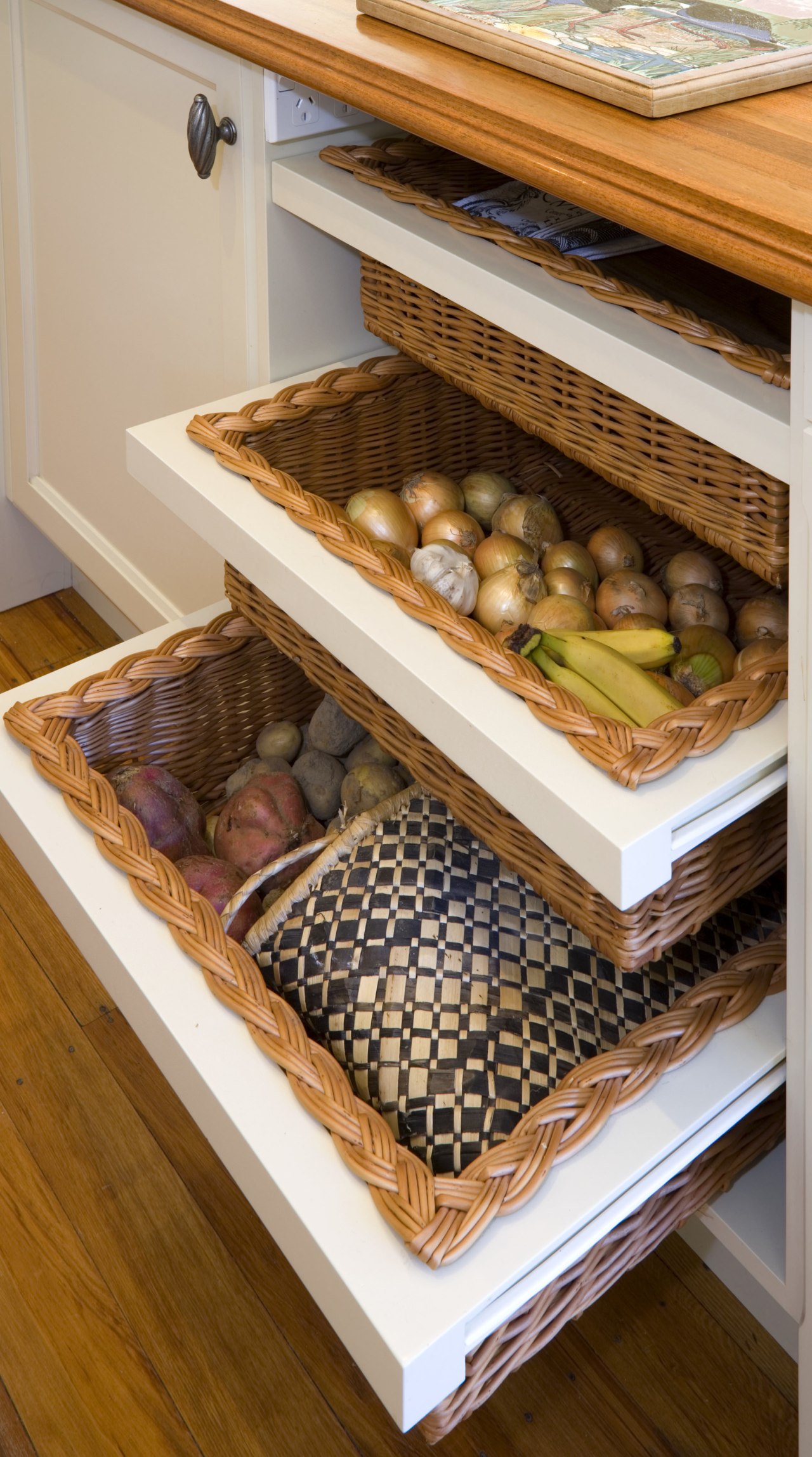 View of Kitchen designed by Delorenzo Design, Resene furniture, table, brown, white