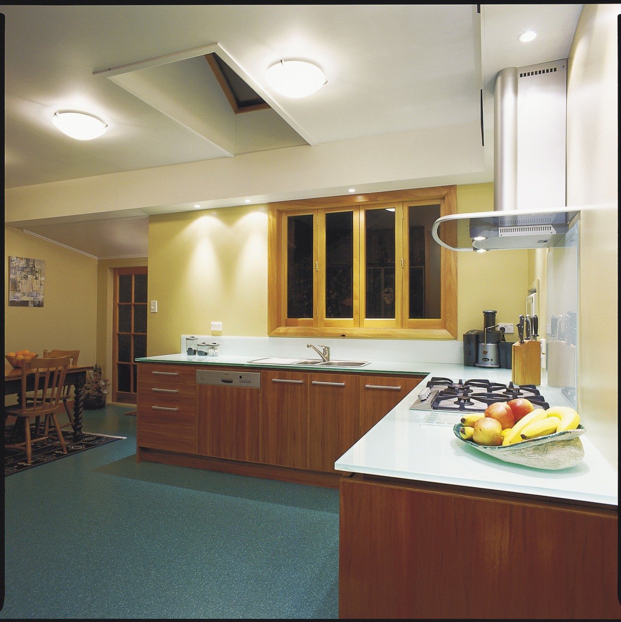 View of kitchen designed by Maria Telfar at cabinetry, ceiling, countertop, interior design, kitchen, real estate, room, white