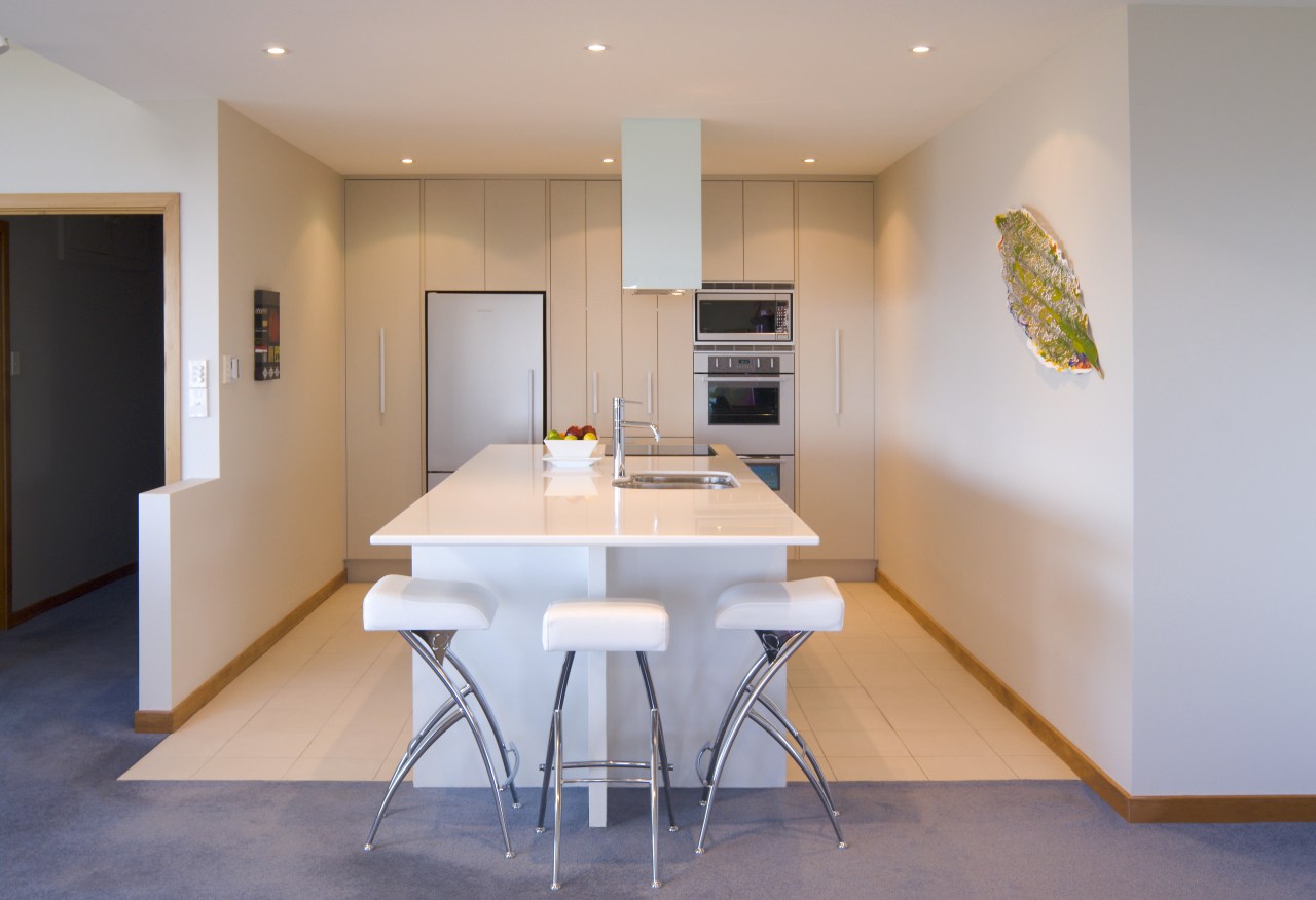 View of Kitchen that features Laminex products. apartment, architecture, dining room, floor, house, interior design, kitchen, real estate, room, table, gray