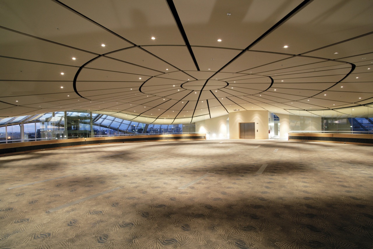 View of inside Auckland's Museum's Grand Atrium, with architecture, ceiling, convention center, daylighting, infrastructure, leisure centre, light, line, sky, structure, brown