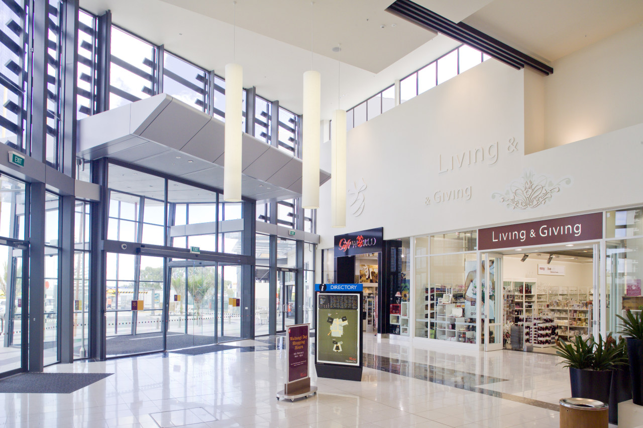 View of the inside of Westfield Shooping Centre, building, interior design, lobby, retail, shopping mall, white