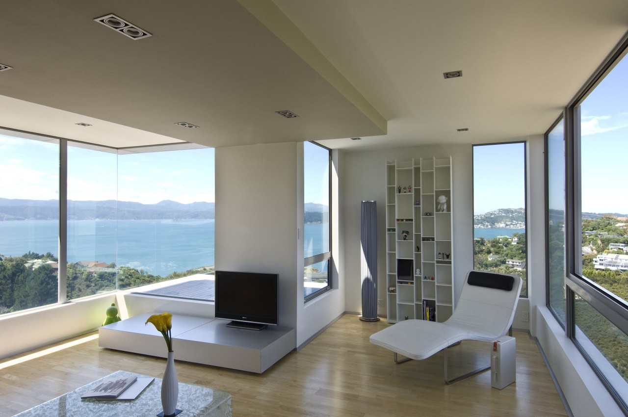 Lounge inside contemporary home featuring furniture by Matisse apartment, architecture, ceiling, daylighting, estate, floor, house, interior design, living room, penthouse apartment, property, real estate, window, gray