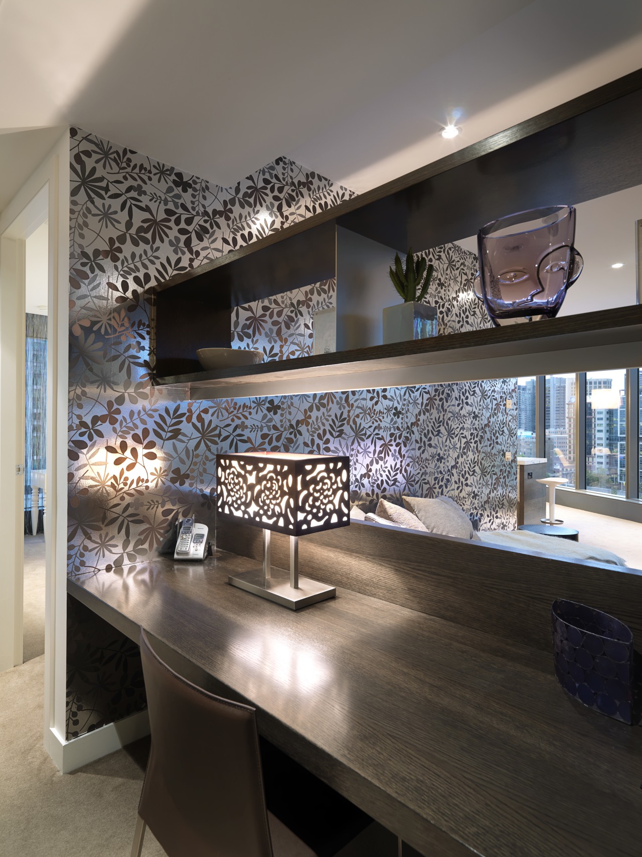 View of an apartment by interior designer Jane countertop, interior design, room, wall, gray, black