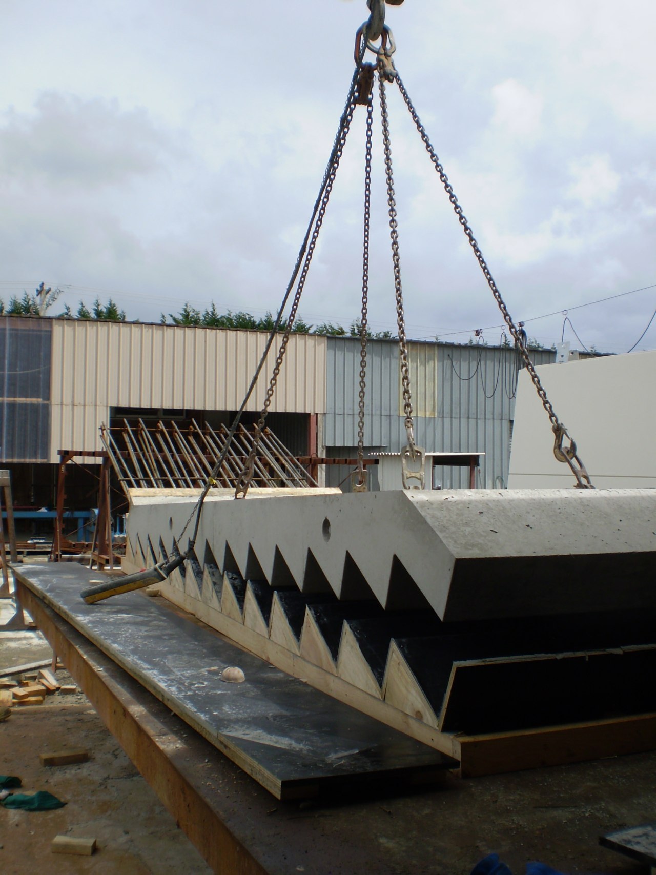 View of Stahlton Engineered Concretes new office and roof, white, black