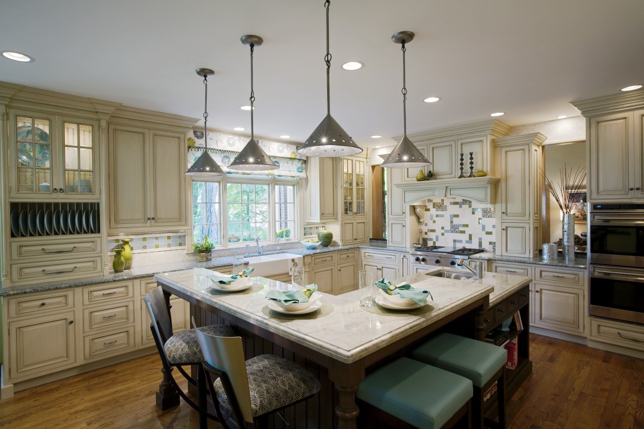 View of kitchen by Drury Kitchen design &amp; cabinetry, countertop, cuisine classique, dining room, home, interior design, kitchen, room, window, gray, brown