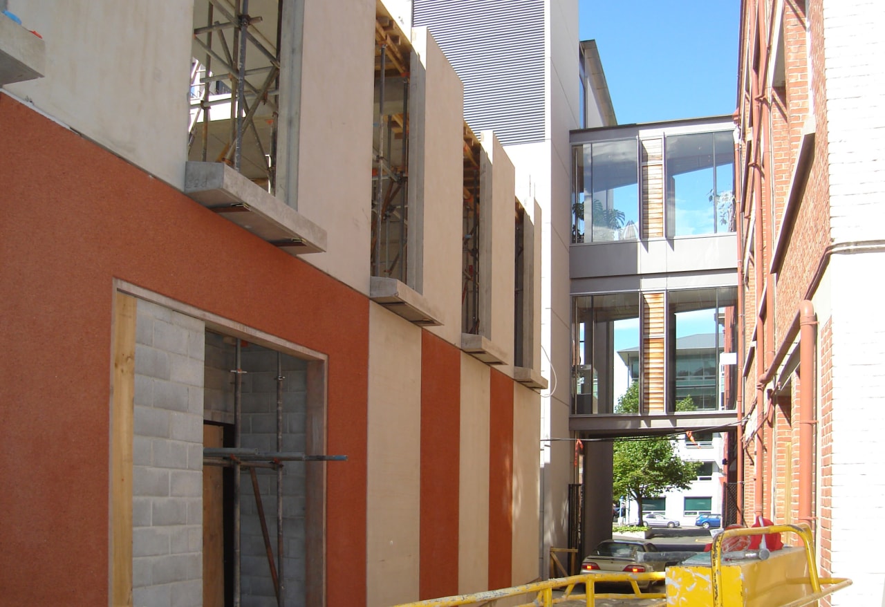 View of Stahlton Engineered Concretes new office and apartment, architecture, balcony, building, facade, house, neighbourhood, property, real estate, residential area, window, brown