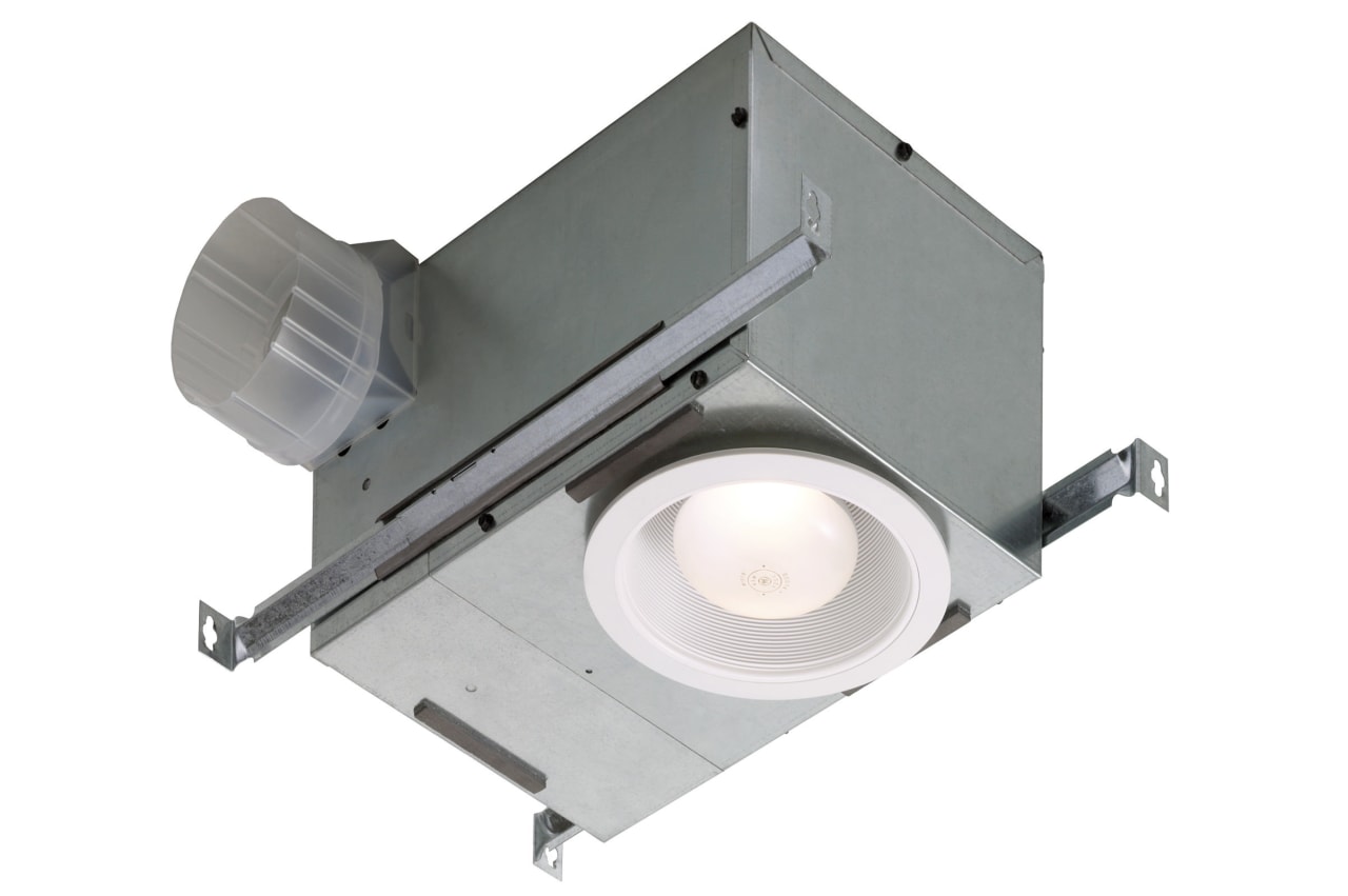 View of bathroom featuring Broan-NuTone recessed ventilation fan/lights. hardware, lighting, product, product design, white, gray