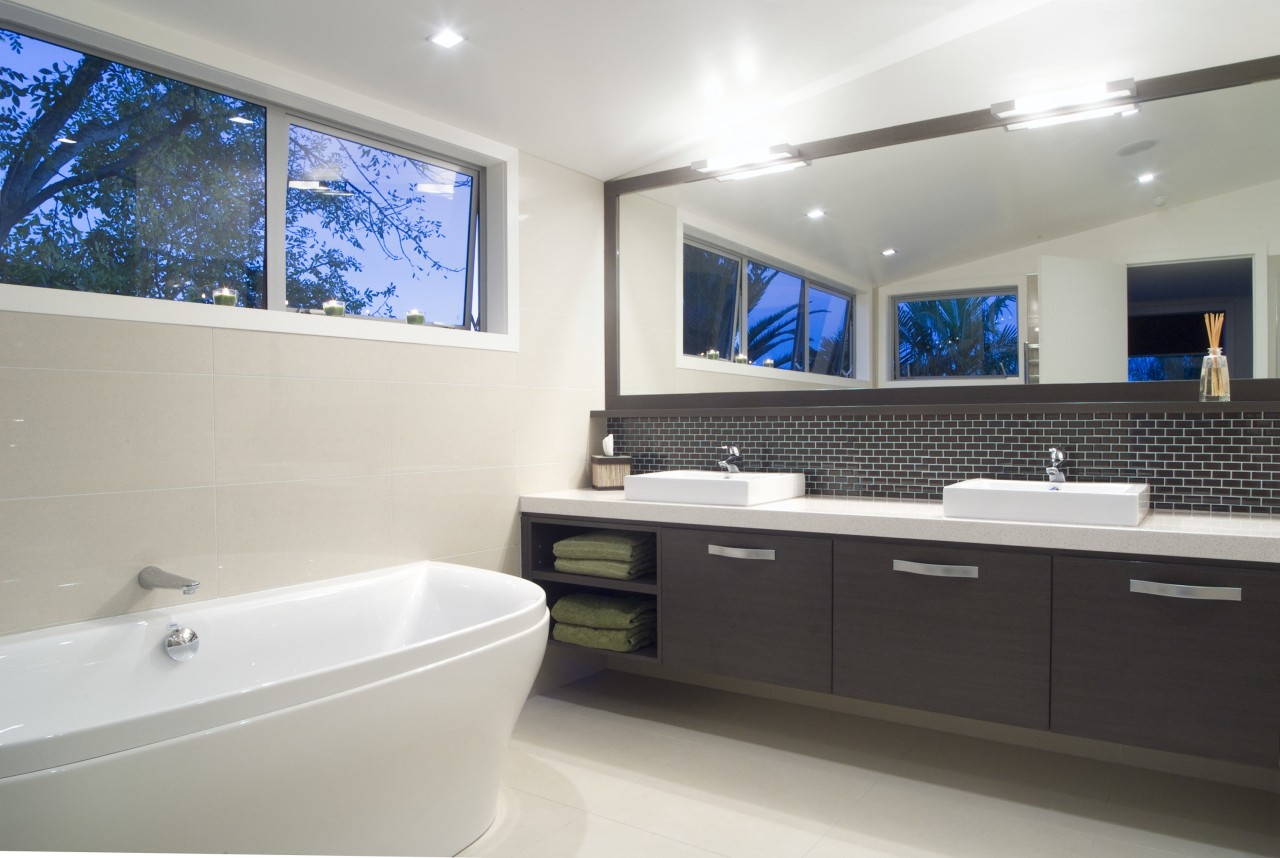 Image of a bathroom featuring CaesarStone and Linear bathroom, home, interior design, property, real estate, room, window, gray