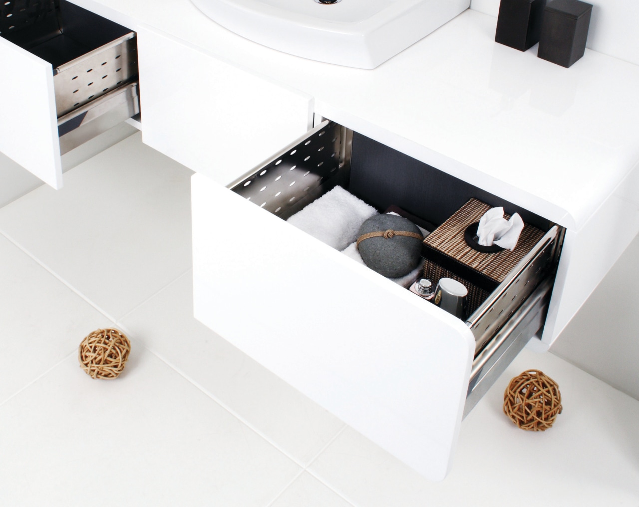 The simplicity range includes strong, smooth-gliding mechanisms and box, furniture, product, product design, table, white