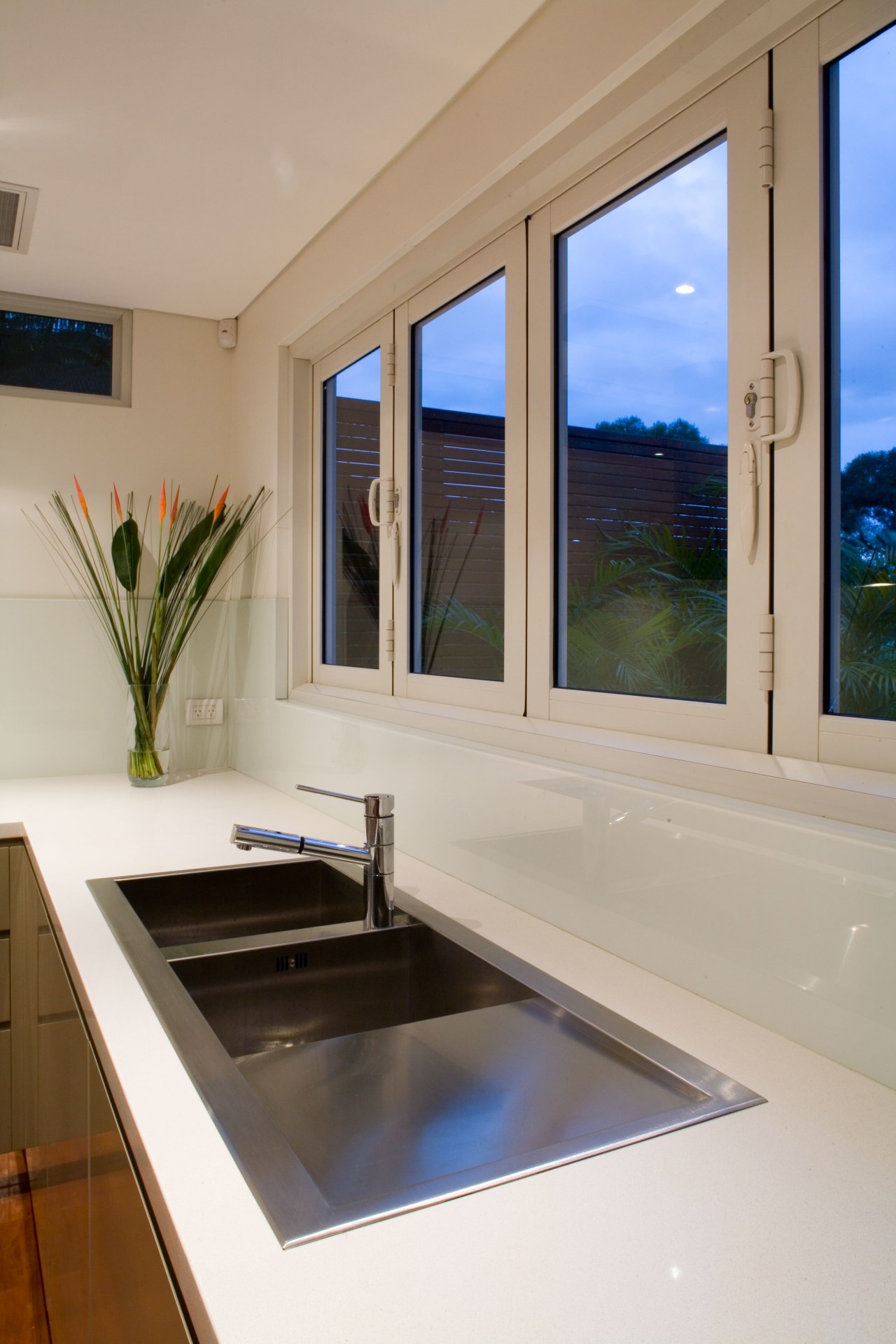 The square lines of the sink continue the daylighting, estate, home, interior design, real estate, window, gray