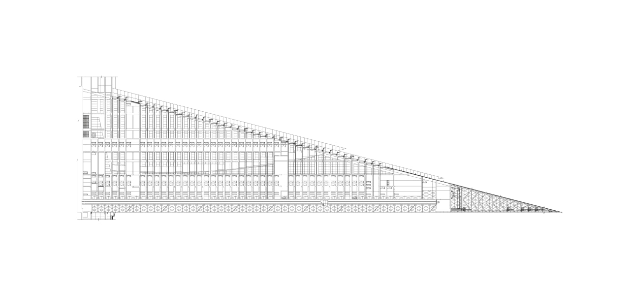 Axonometrics of the Bahrain World Trade Centre. angle, architecture, area, black and white, home fencing, line, product design, structure, triangle, white