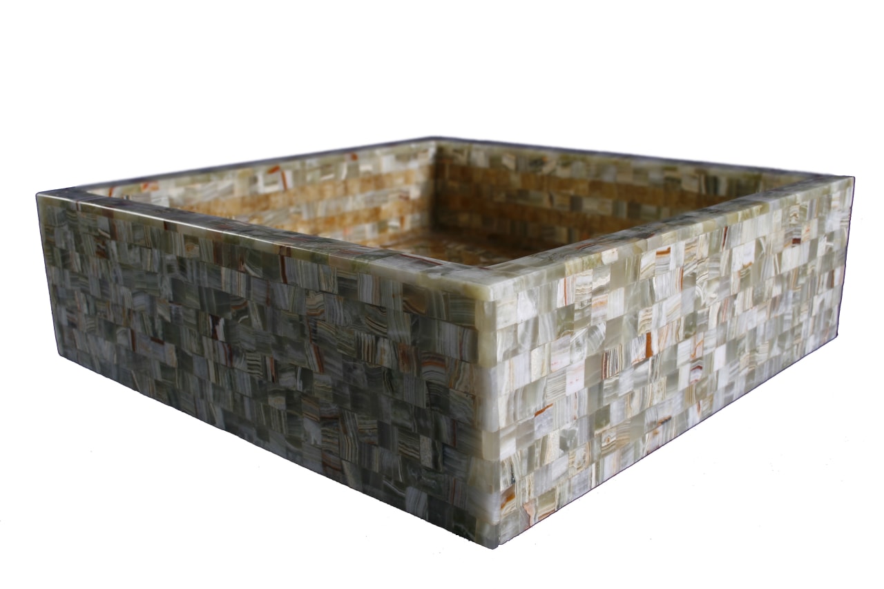 Image of handcrafted stone vessel sinks from Red bread pan, white