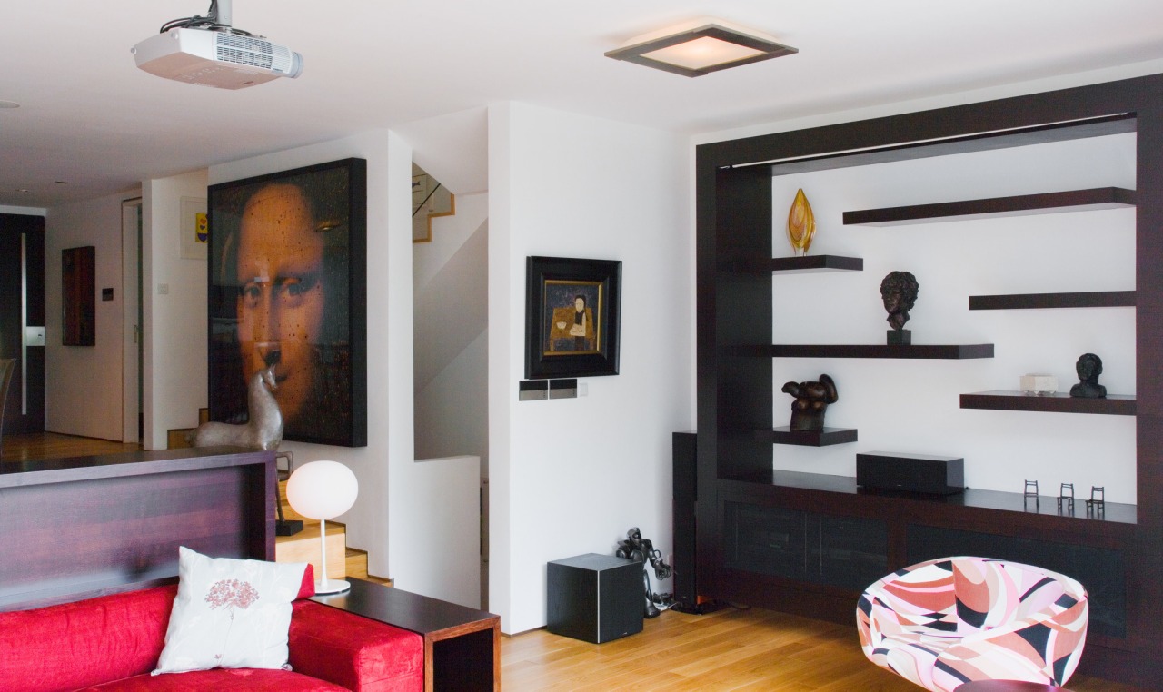 View of the large open-plan living area which ceiling, home, interior design, living room, room, gray