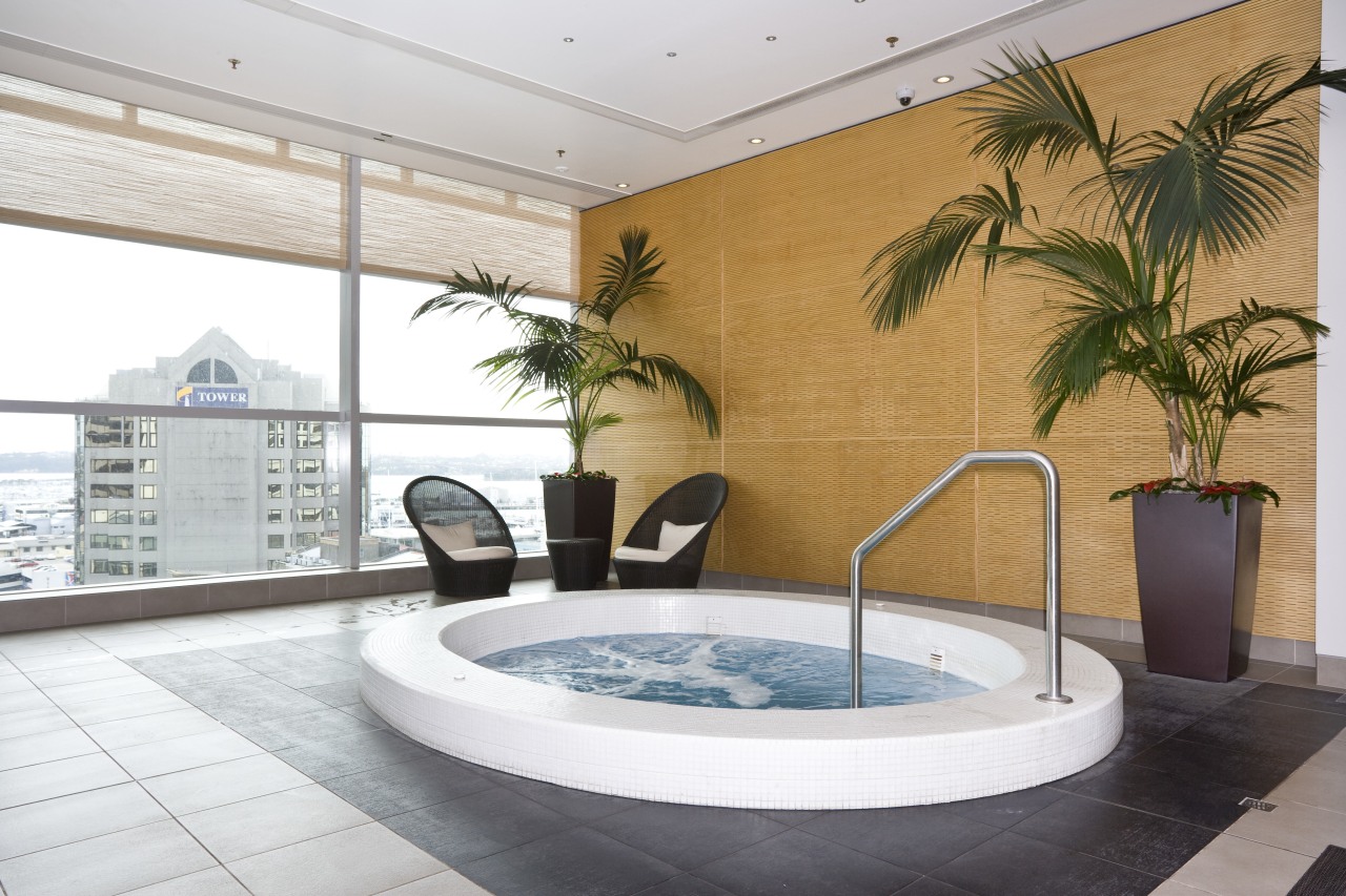 Image of pool and spa area in the bathtub, estate, interior design, jacuzzi, property, real estate, swimming pool, white