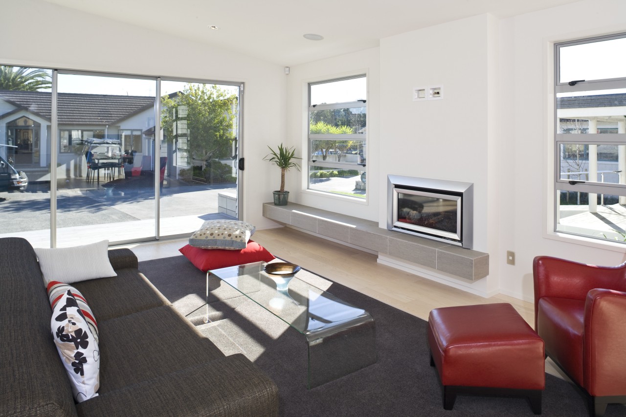 View of the living room of this Harmony architecture, house, interior design, living room, property, real estate, window, white