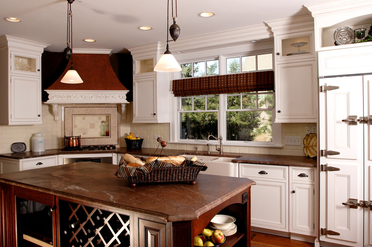 view of a kitchen designed and built by cabinetry, countertop, cuisine classique, interior design, kitchen, room, white