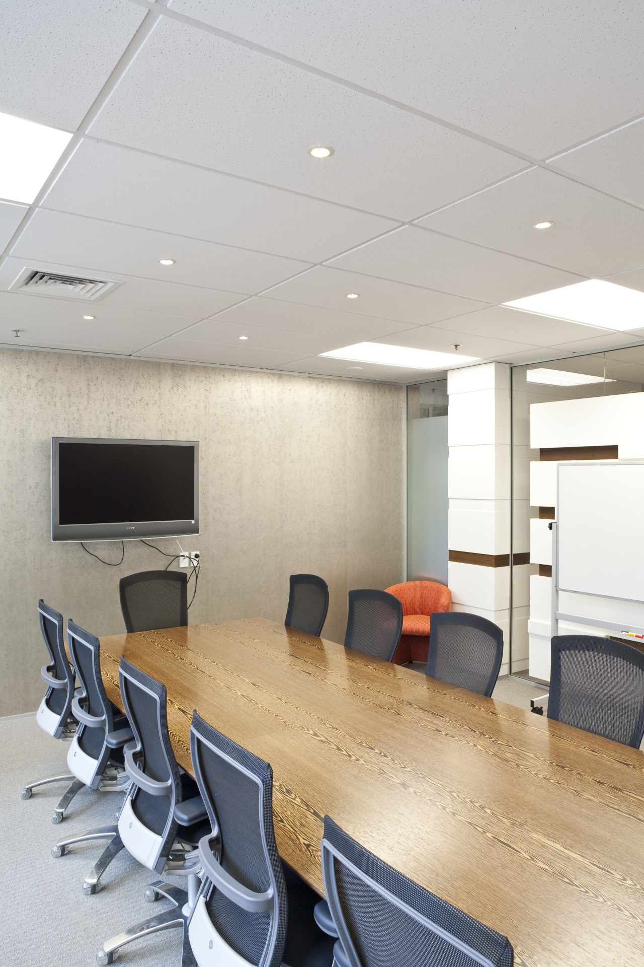 internal conference room view of an office building ceiling, conference hall, interior design, office, gray