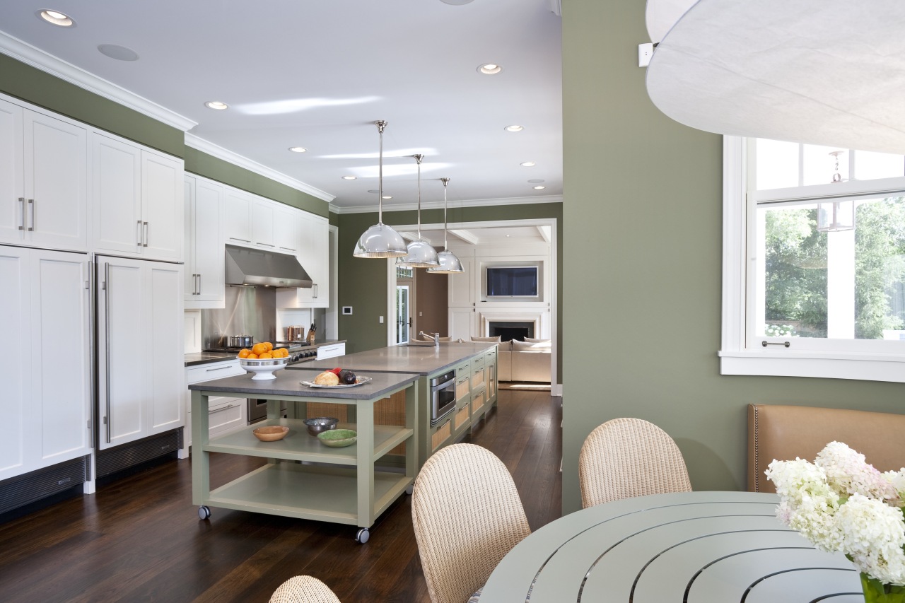 View of the kitchen featuring a custom design ceiling, countertop, home, interior design, kitchen, living room, real estate, room, white, gray