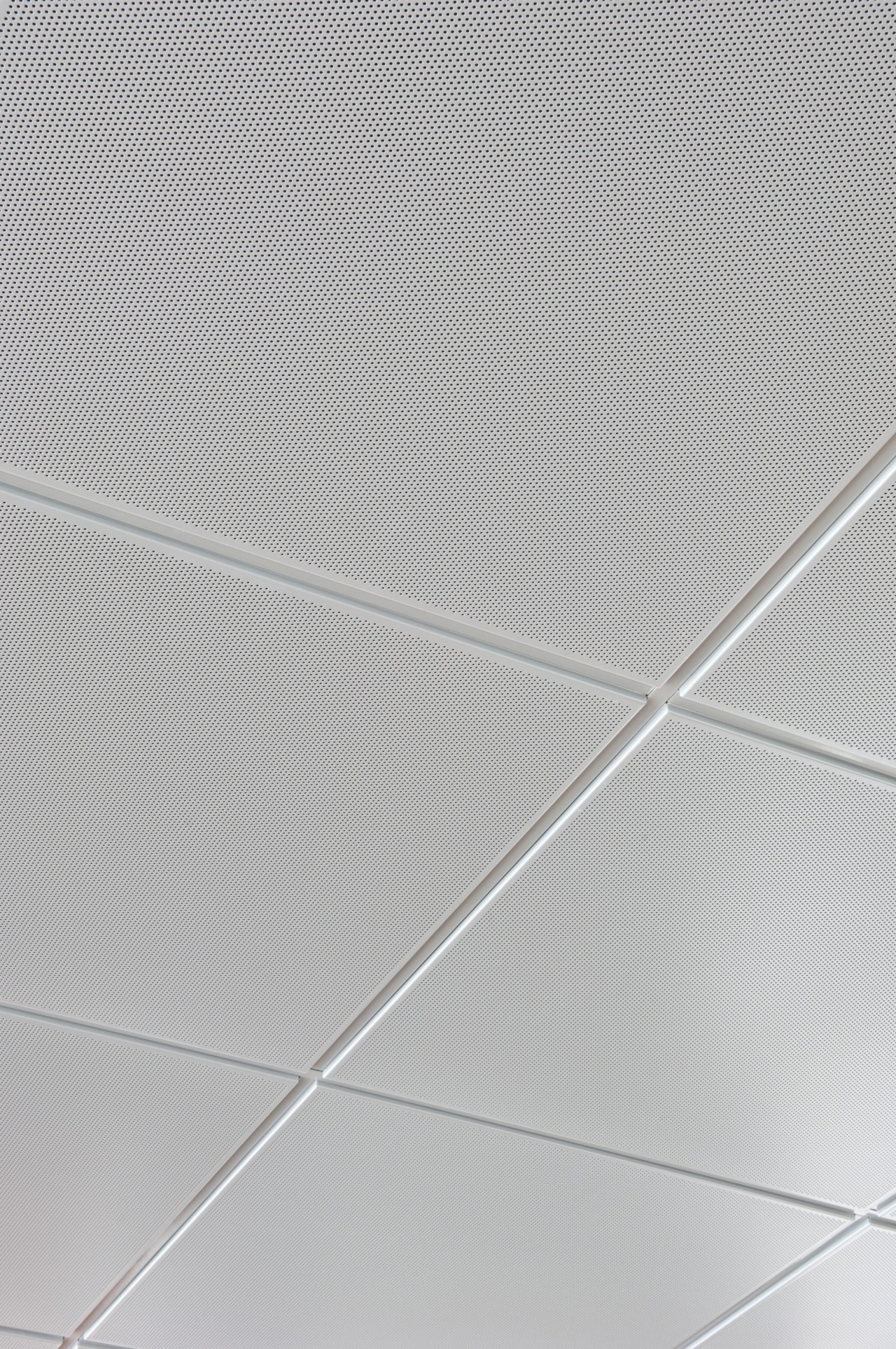 View of Forman Building Systems acoustic ceiling tiles. ceiling, line, material, product design, gray