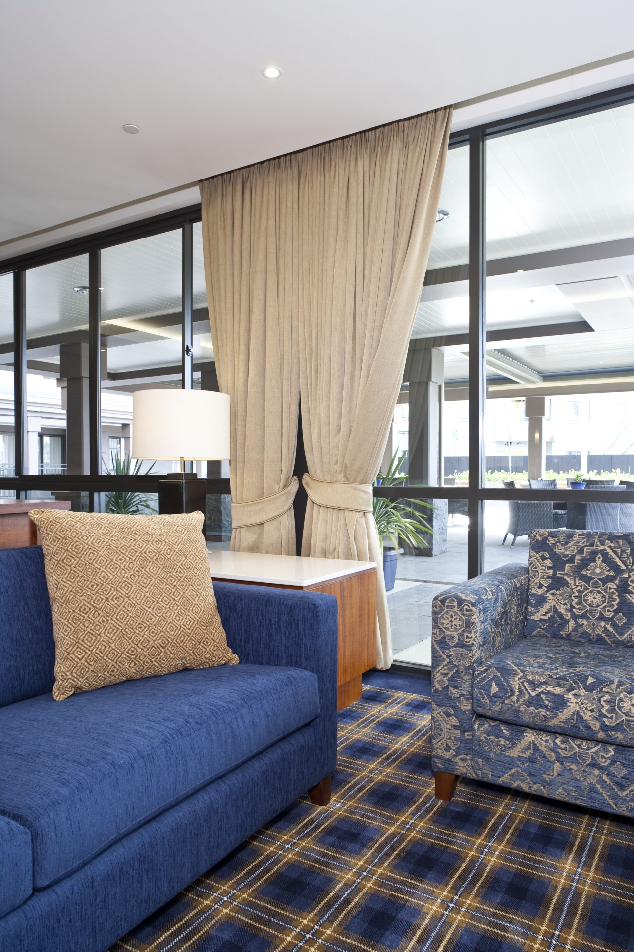 View of the Takapuna Metlifecare. architecture, ceiling, home, hotel, interior design, living room, real estate, room, suite, window, window covering, window treatment, white