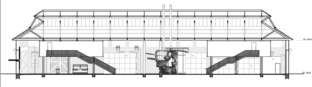 View of the new Mojo Coffee Holdings headquarters architecture, area, black and white, design, drawing, elevation, facade, home, line, line art, product, product design, shed, structure, white