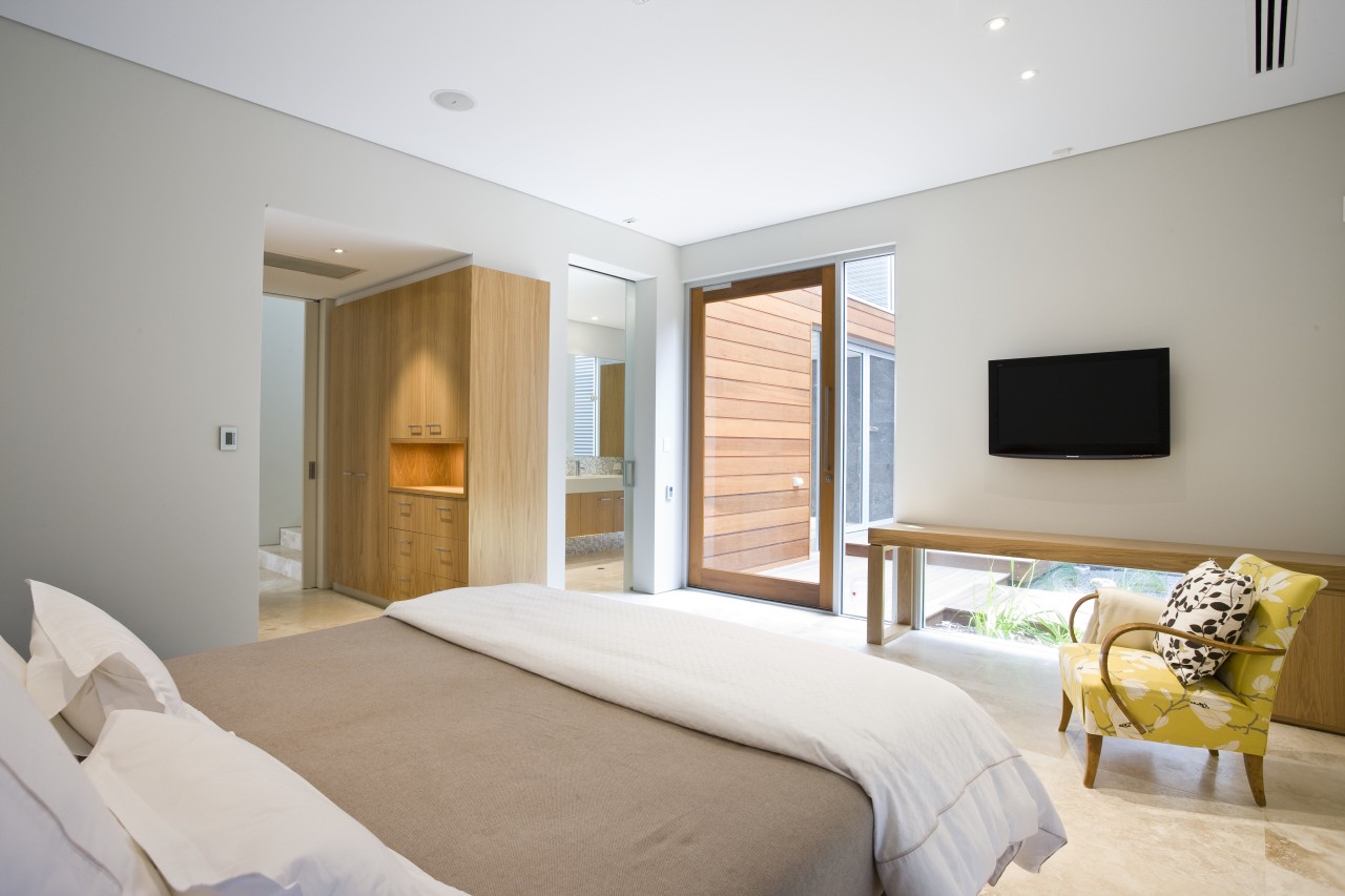 View of the interior of the duplex apartments bedroom, ceiling, estate, hotel, interior design, property, real estate, room, suite, gray