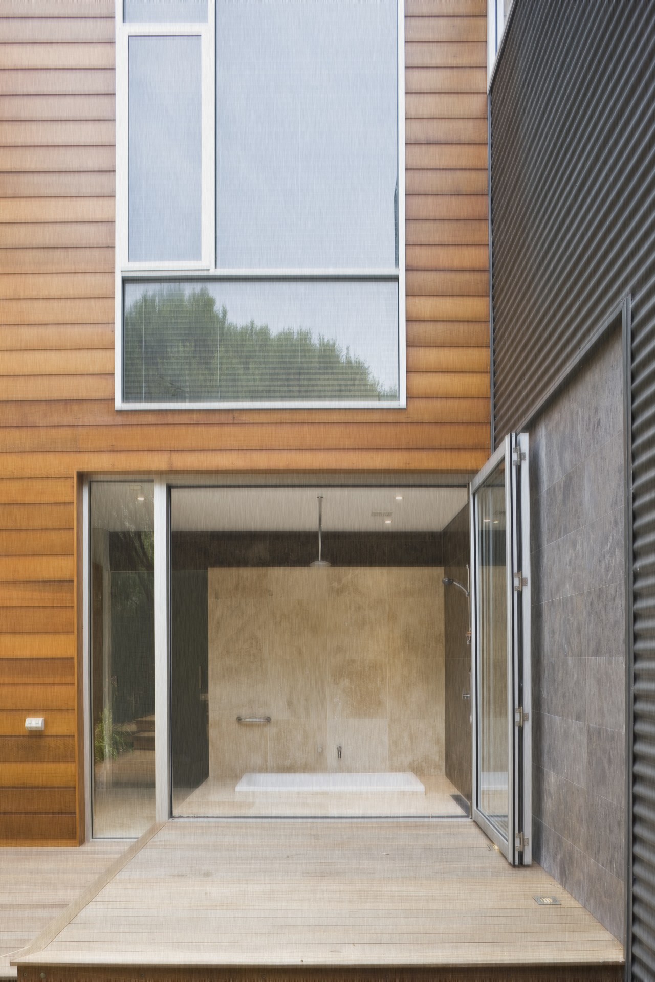 View of the interior of the duplex apartments architecture, daylighting, facade, house, siding, window, gray