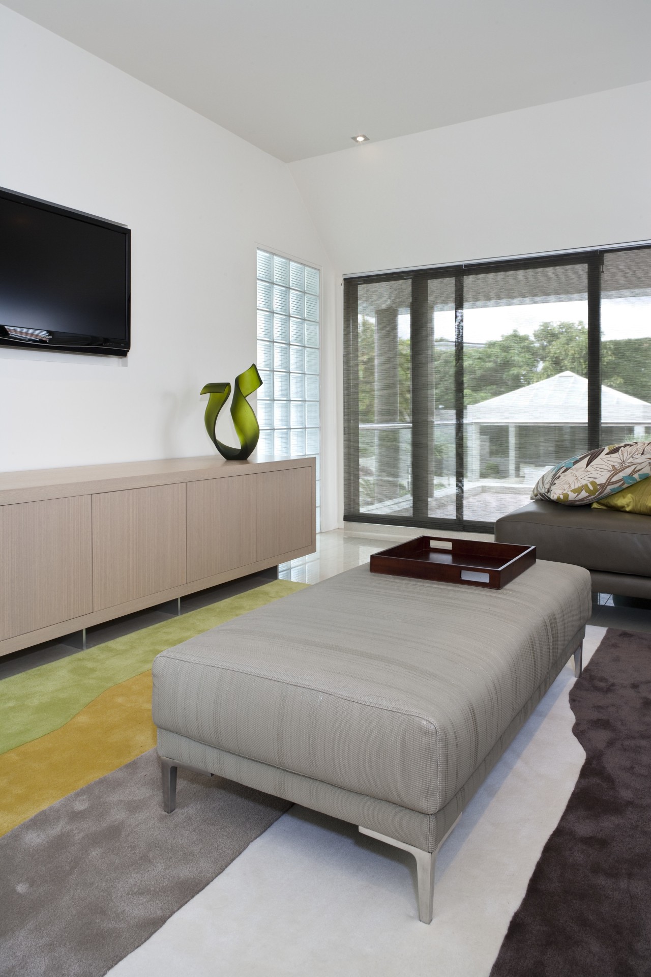 View of home refurbished by interior designer Suzanne architecture, bed, bed frame, bed sheet, bedroom, floor, furniture, home, house, interior design, mattress, real estate, room, wall, gray