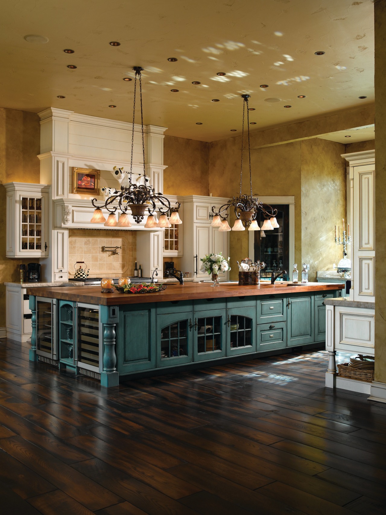 View of kitchen designed by Angela Otten from cabinetry, countertop, cuisine classique, floor, flooring, hardwood, interior design, kitchen, room, brown, black