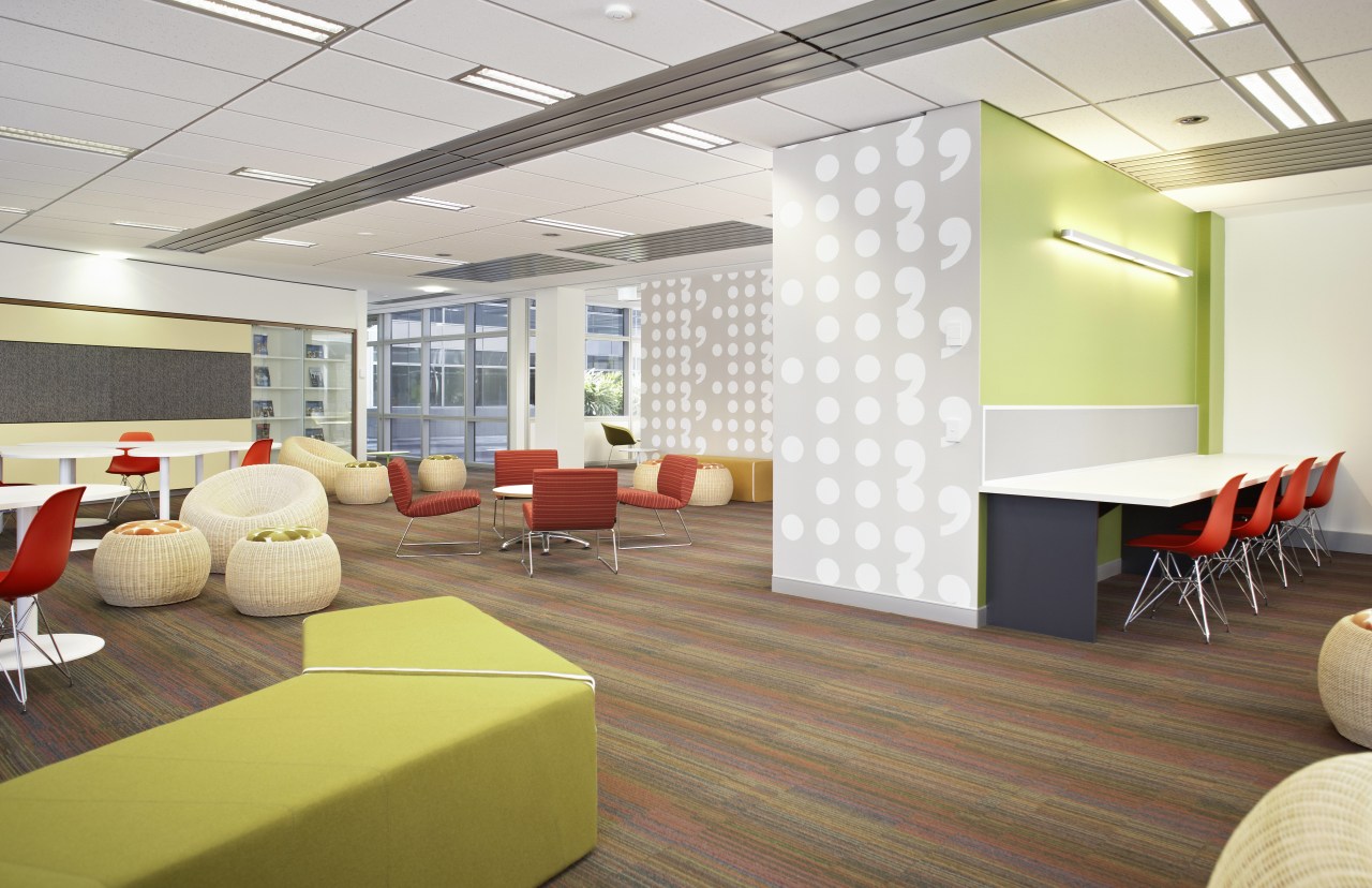 View of the new University of Western Australia's ceiling, conference hall, floor, flooring, interior design, lobby, office, real estate, white