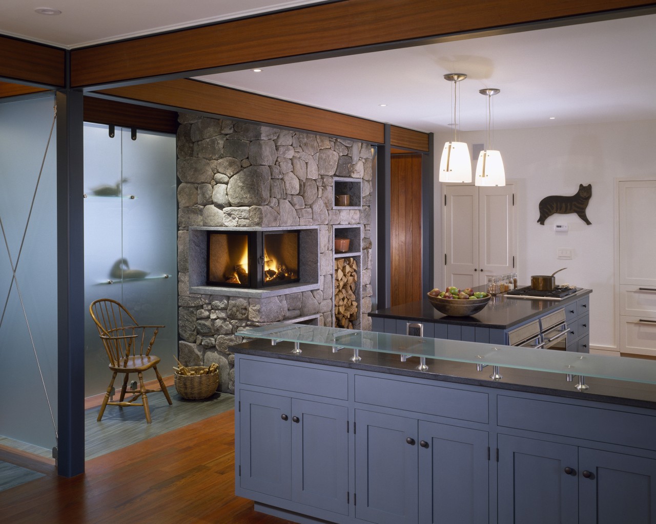 View of kitchen designed by Elliot + Elliot cabinetry, ceiling, countertop, cuisine classique, home appliance, interior design, kitchen, room, gray