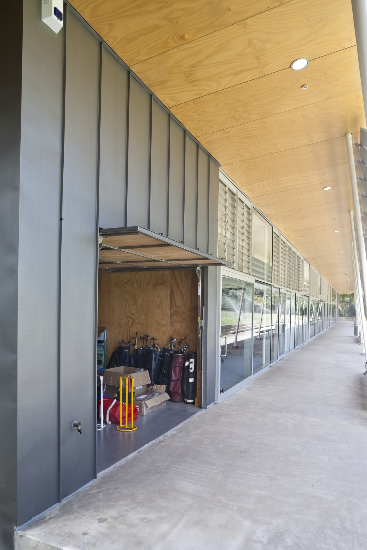 Exterior view of St Kents' Jubilee Sports Centre architecture, facade, gray