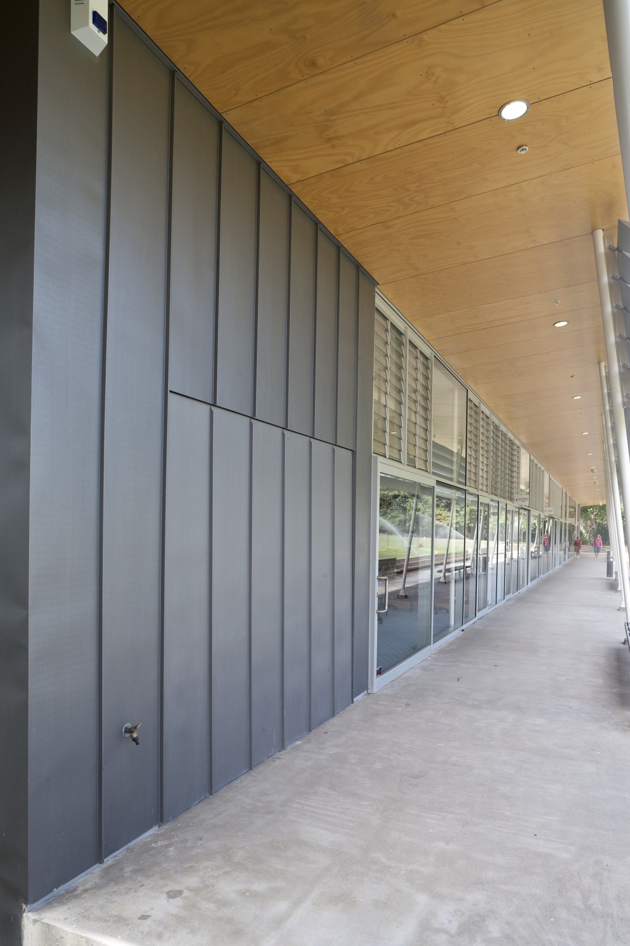 Exterior view of St Kents' Jubilee Sports Centre architecture, daylighting, facade, glass, line, structure, wall, gray