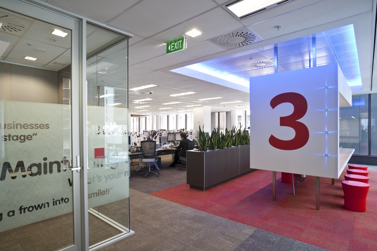 The offices of BNZ feature a combination of institution, interior design, office, gray