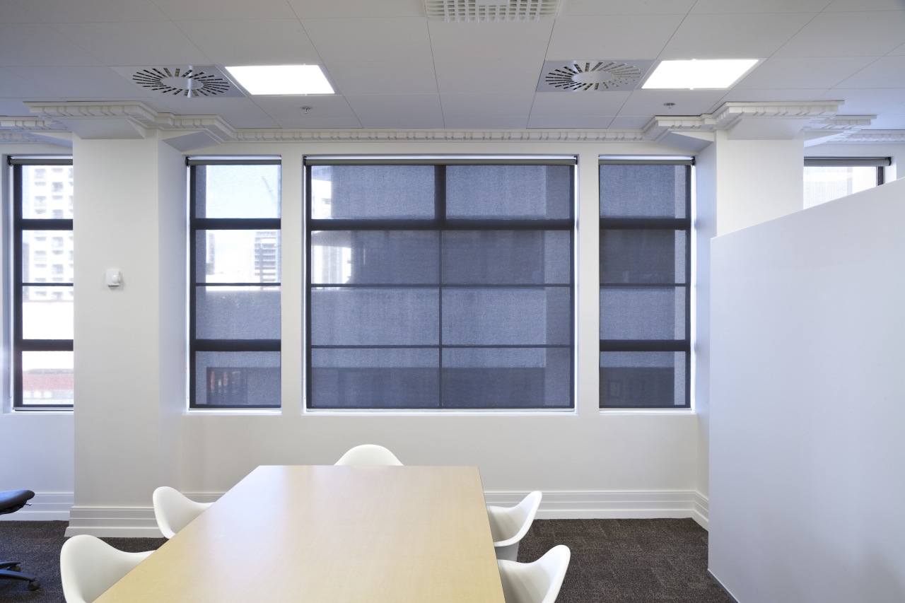 Interior view of the BNZ office within the ceiling, daylighting, interior design, office, window, gray