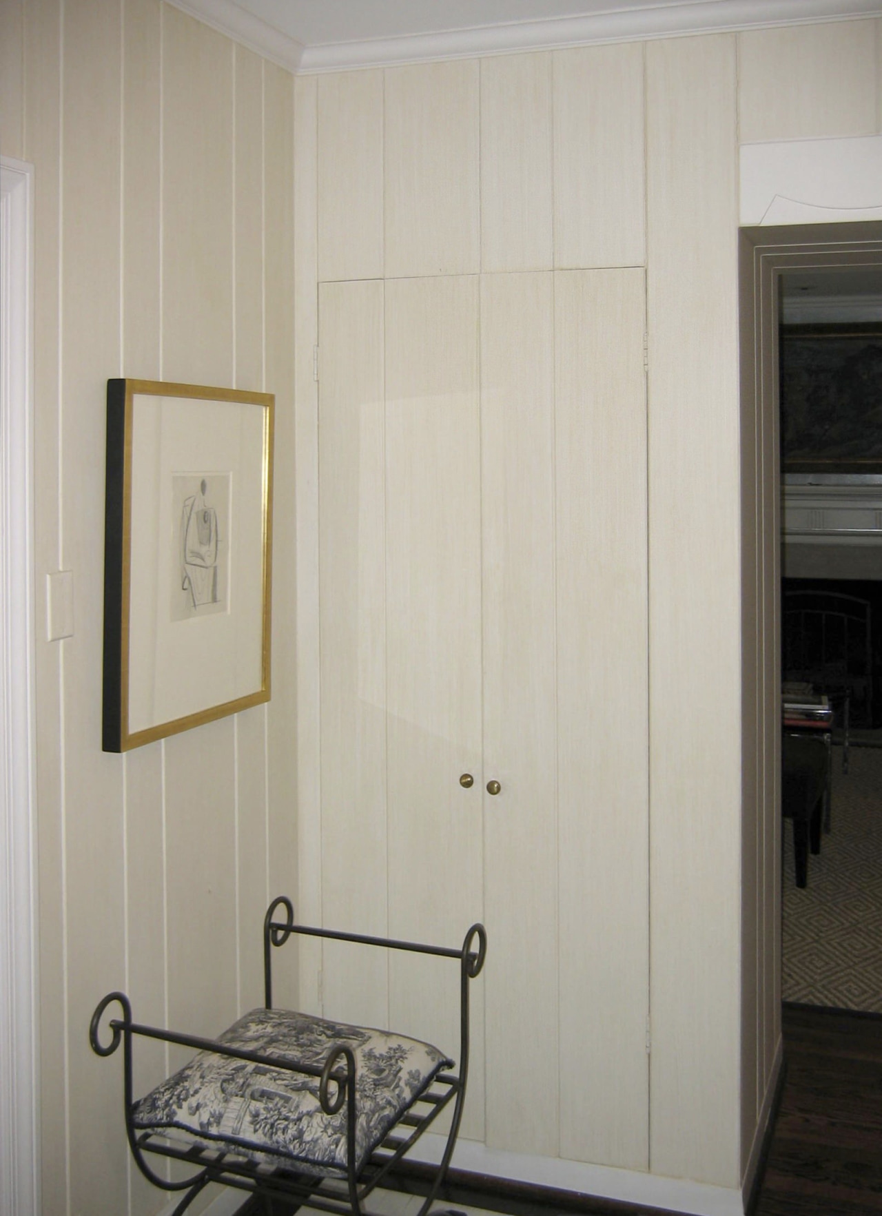 View of corner Wardrobe &amp; accessories cabinetry, door, floor, furniture, home, interior design, room, wall, wardrobe, window, gray