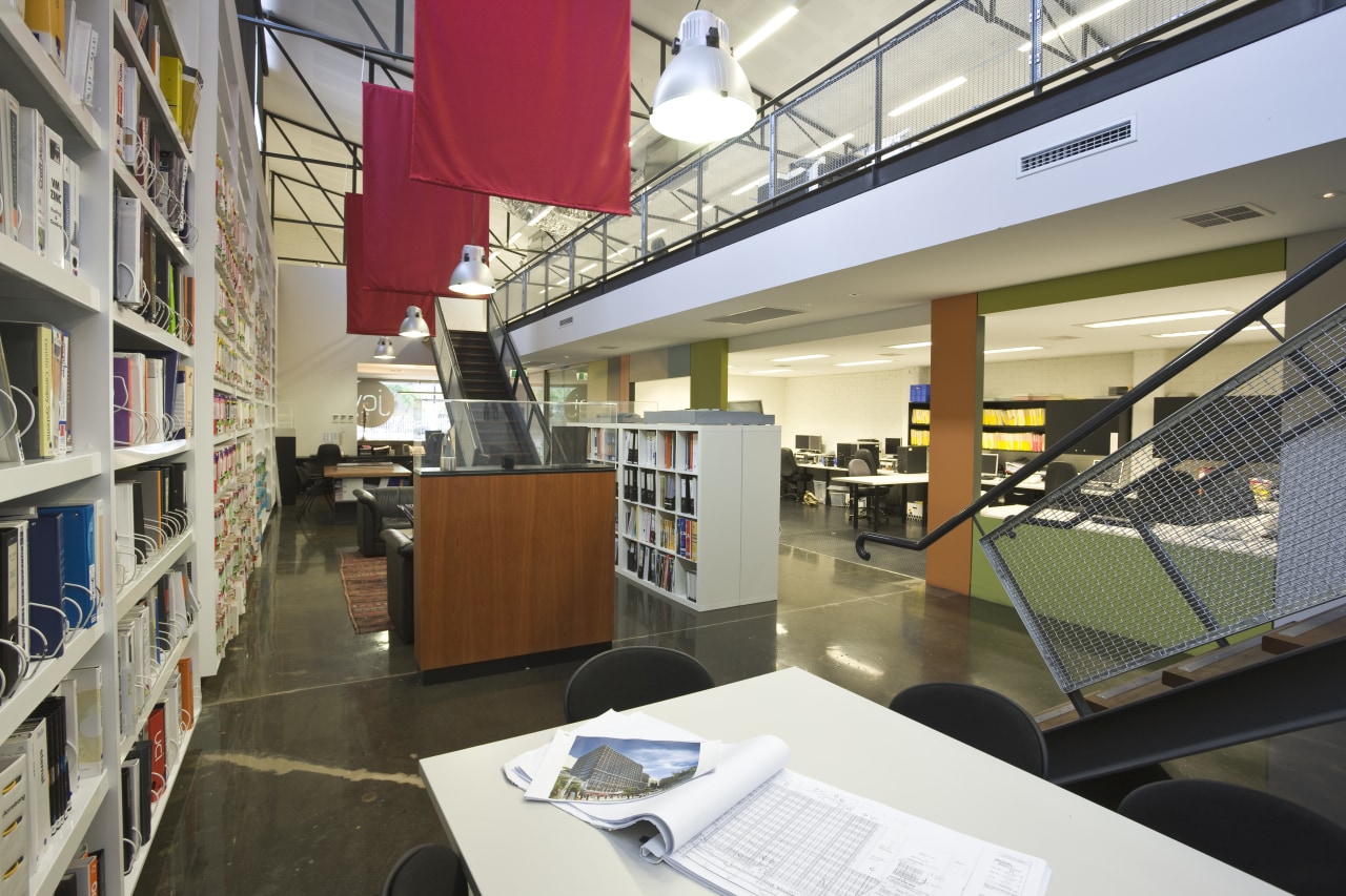 JCY Architects + Urban Designers office, Perth institution, interior design, library, public library, gray