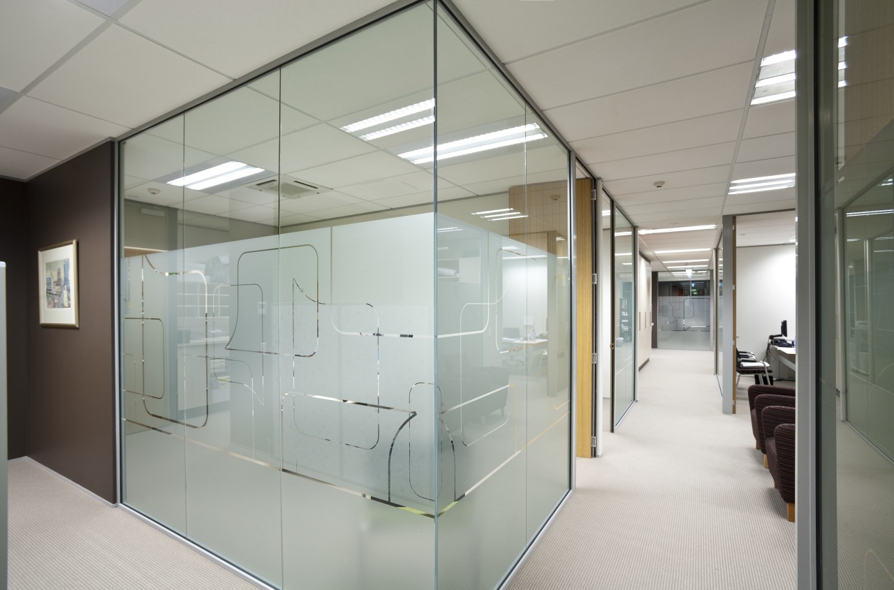 Office with nice glazing which adds private modern architecture, ceiling, glass, interior design, office, gray