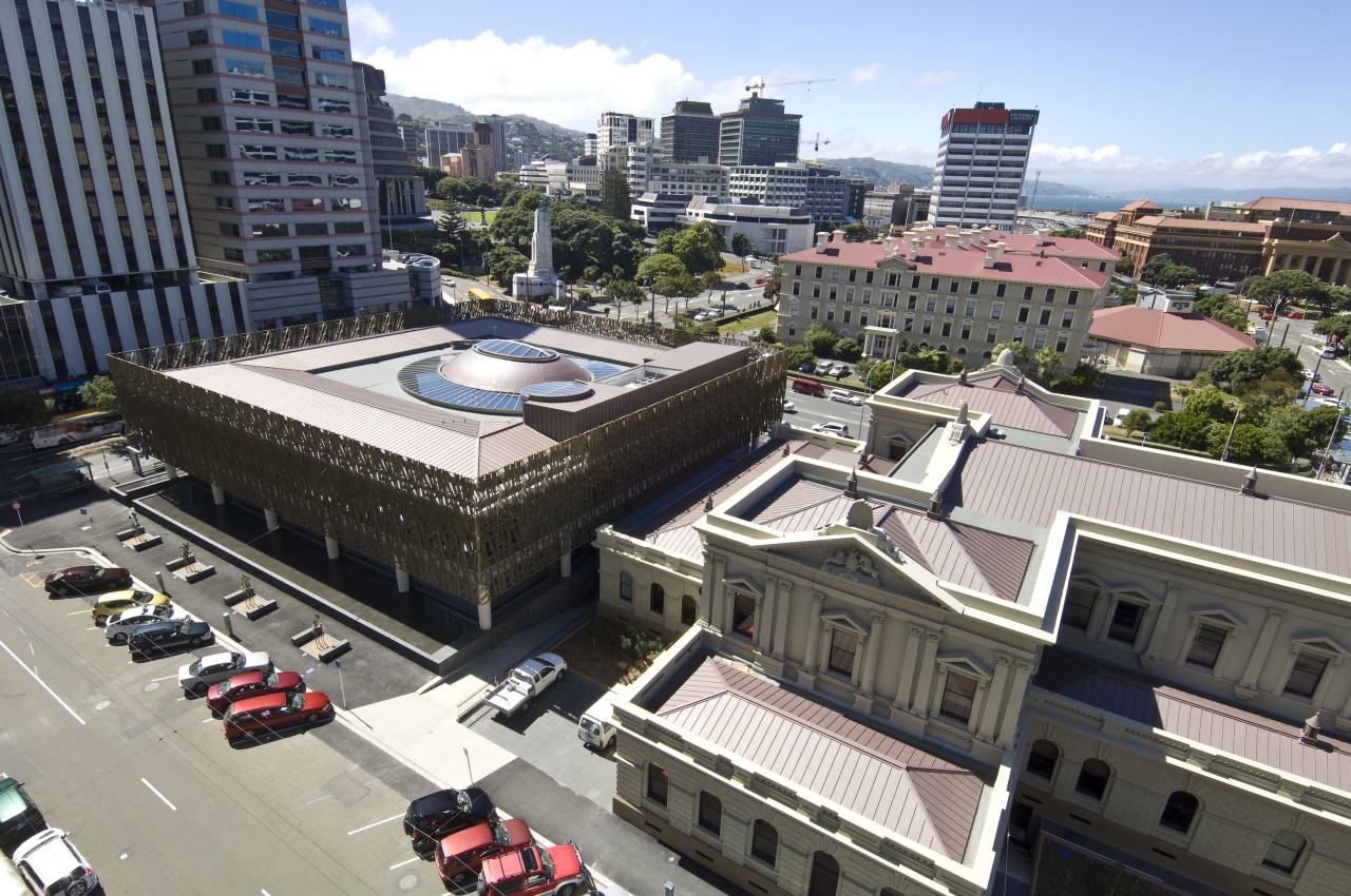 View of the Supreme Court which features metal aerial photography, bird's eye view, building, city, cityscape, daytime, downtown, metropolis, metropolitan area, mixed use, neighbourhood, roof, skyline, skyscraper, urban area, gray, black