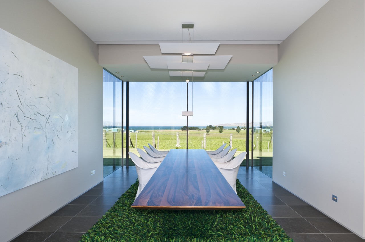 View of a dining room which features Resene apartment, architecture, ceiling, daylighting, floor, home, house, interior design, property, real estate, room, wall, gray