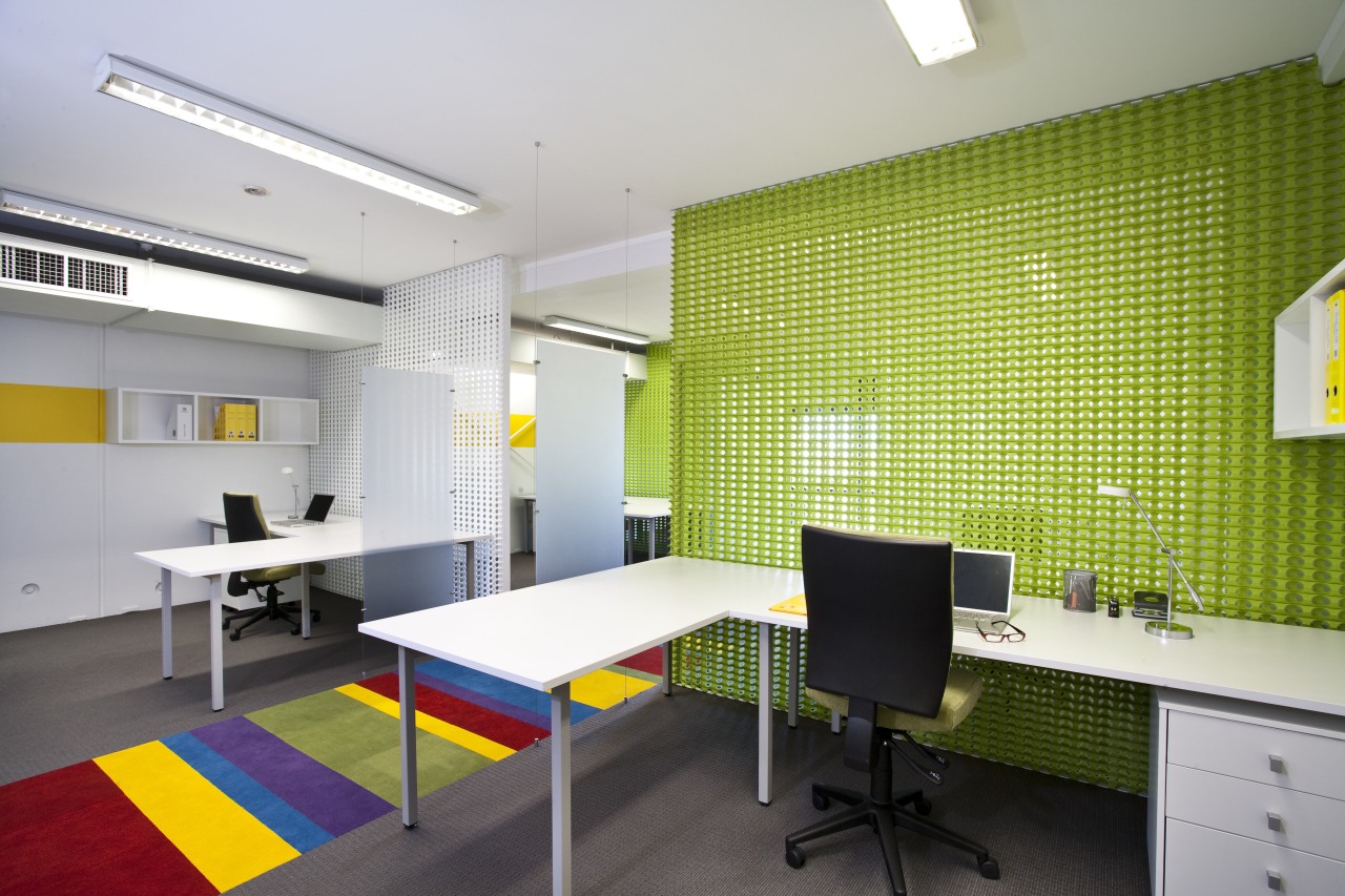 Interior view of this contemporary office architecture, ceiling, interior design, office, room, gray