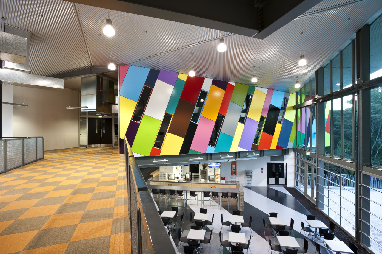 Albany Senior High School, Albany, Auckland interior design, lobby, gray