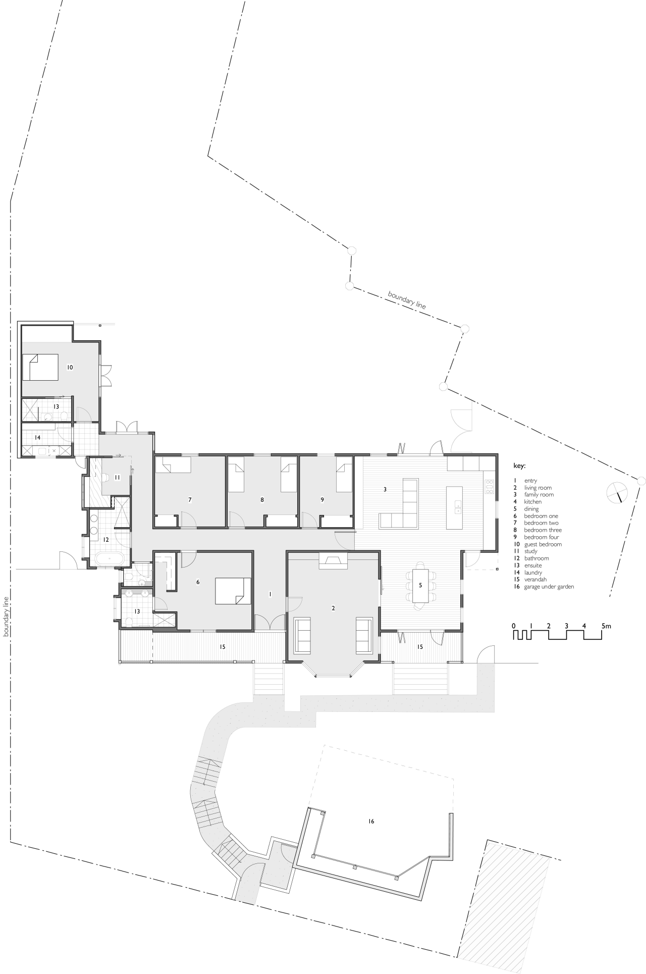 View of this home with unique design angle, architecture, area, black and white, design, diagram, drawing, elevation, floor plan, font, line, plan, product, product design, structure, text, white