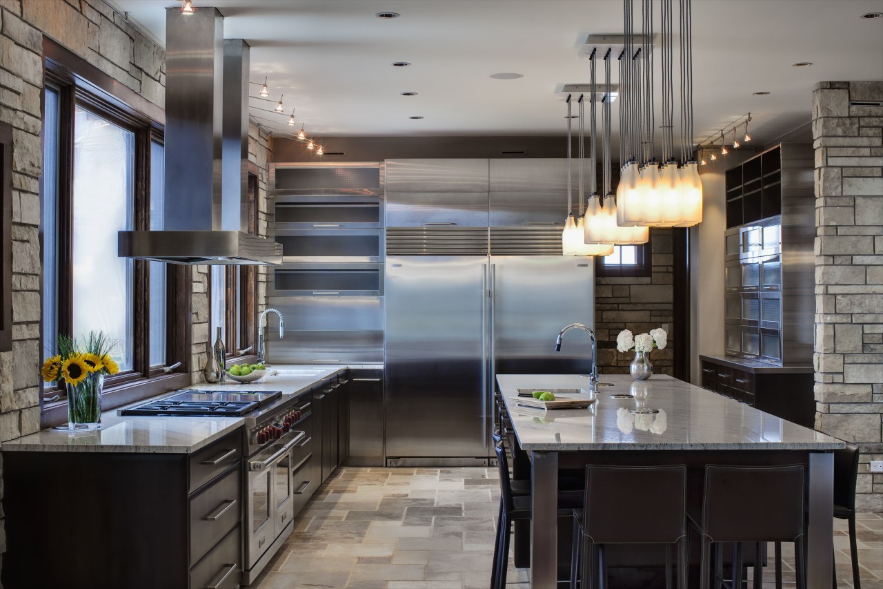 View of a kitchen designed by Drury Design countertop, interior design, kitchen, gray, black