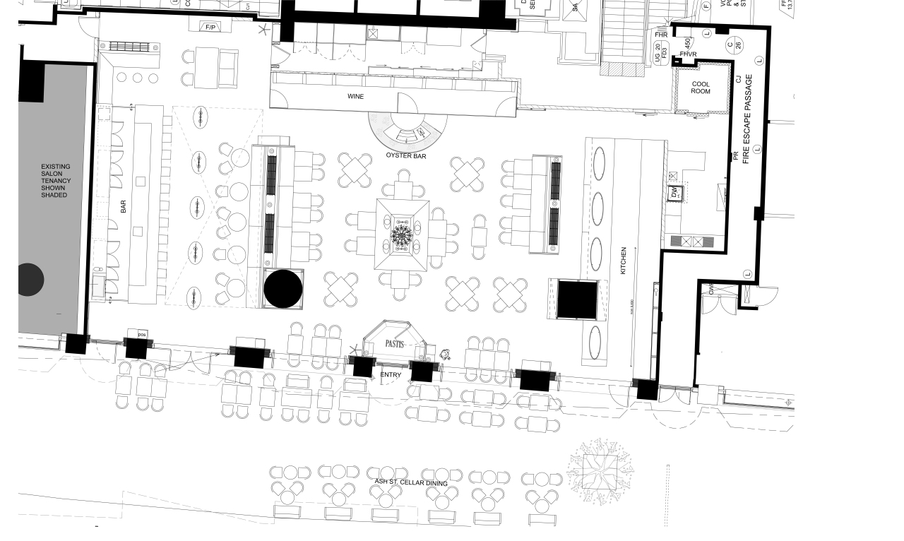 Floorplan of the Christchurch City Council building, with architecture, area, black and white, design, diagram, drawing, floor plan, font, line, plan, product design, structure, text, white