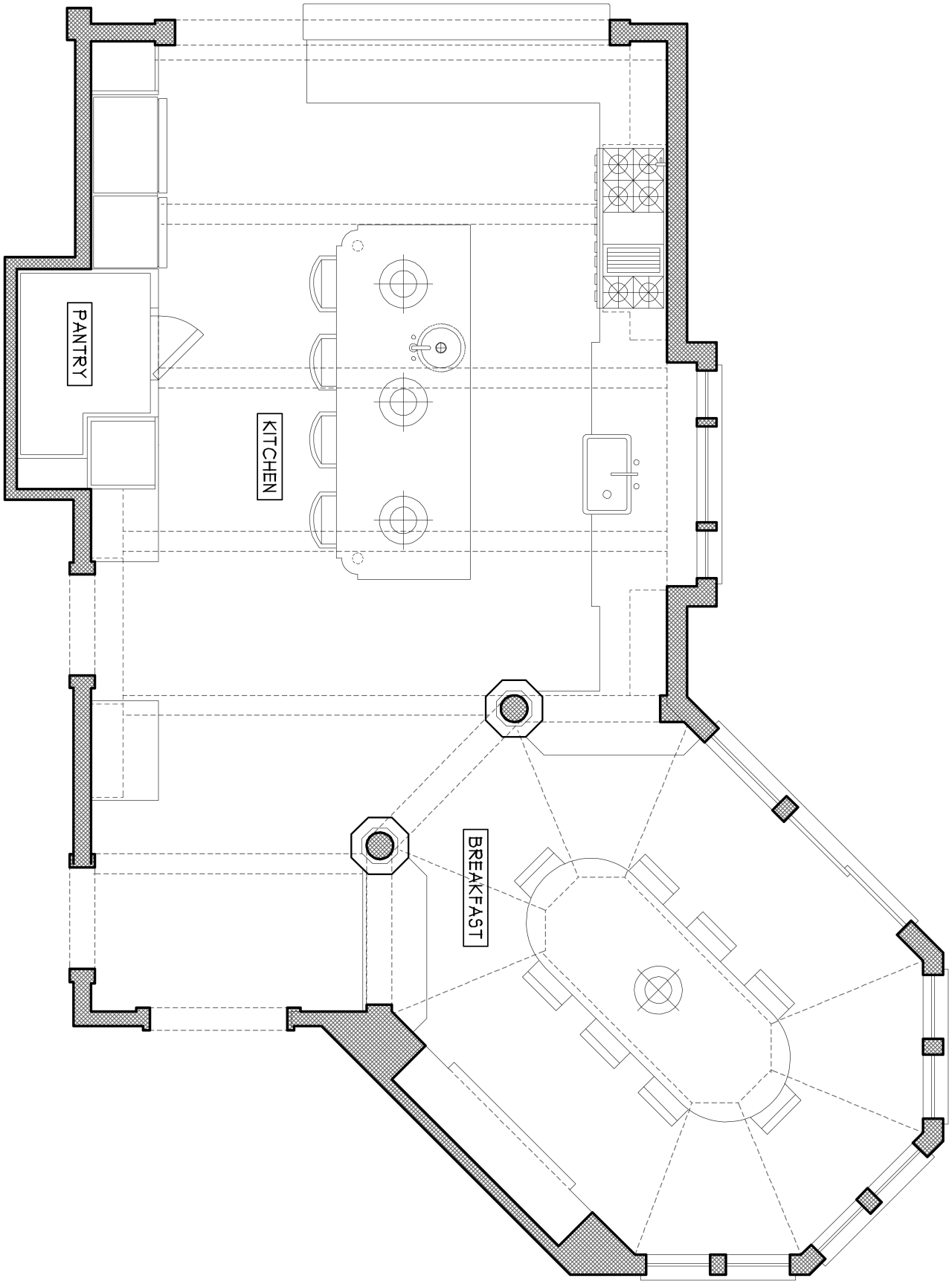 View of floor plan of house. angle, area, black and white, design, diagram, drawing, floor plan, line, plan, product, product design, structure, technical drawing, white